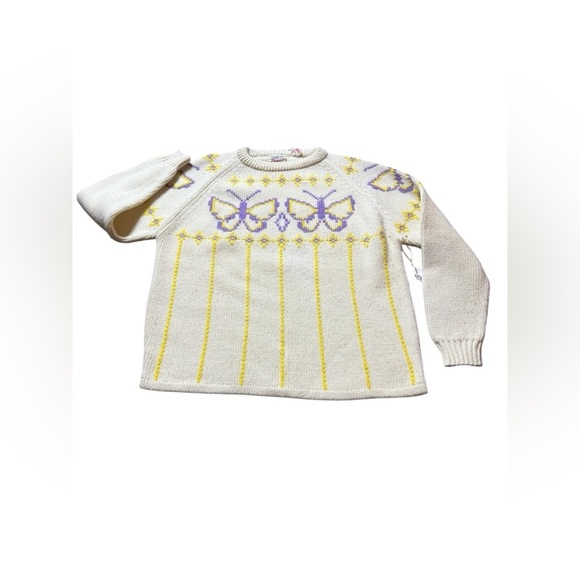 Vintage Acrylic Butterfly Sweater, large - Picture 7 of 9